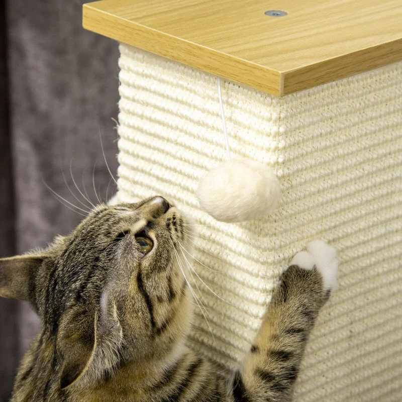 Cat Tree with Toys, 80 cm, Beige + Natural - Image 6
