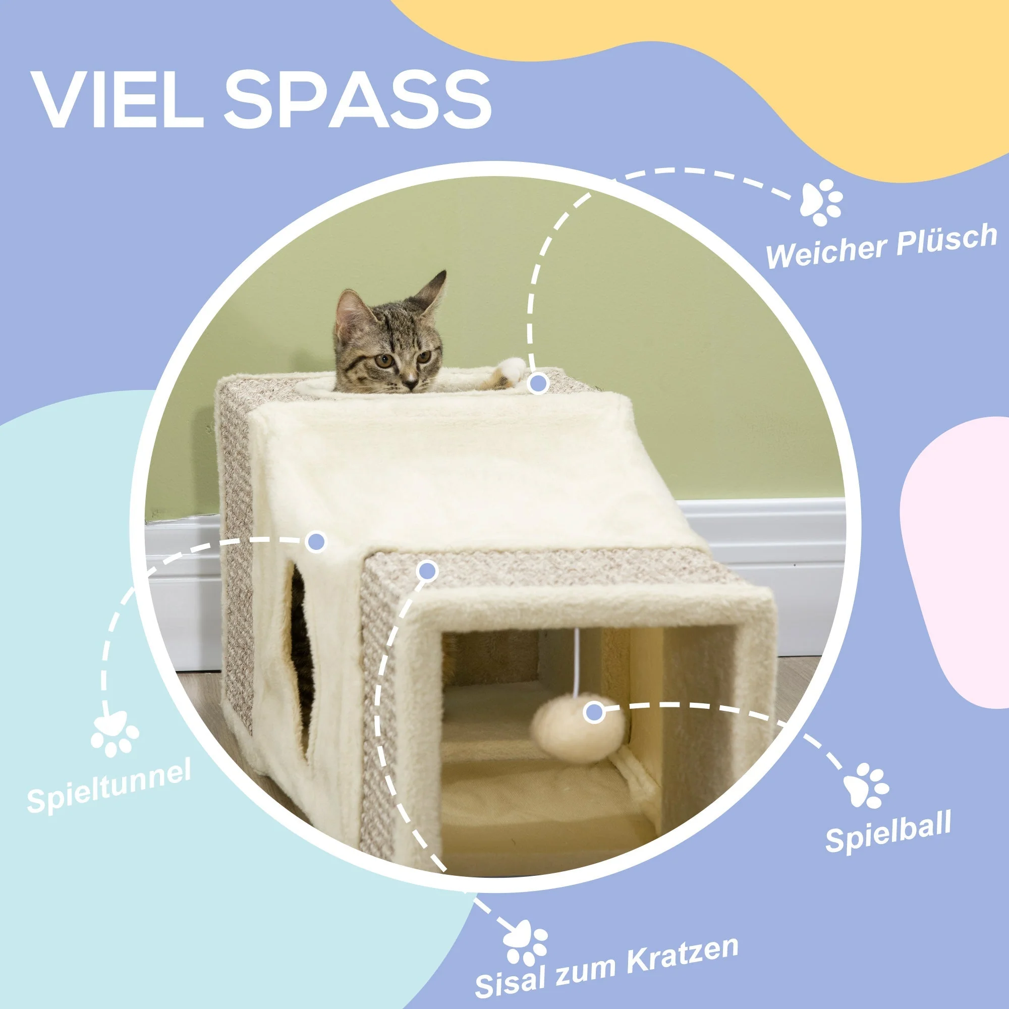 Cat Tunnel, Play Ball Sisal, Brown+Beige - Image 5