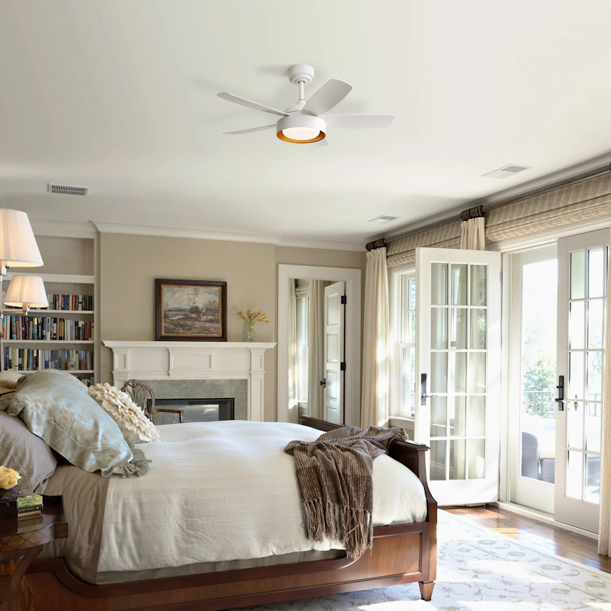 Ceiling Fan 42-Inch 22W LED Light Remote Control Reversible DC Motor White - Image 5