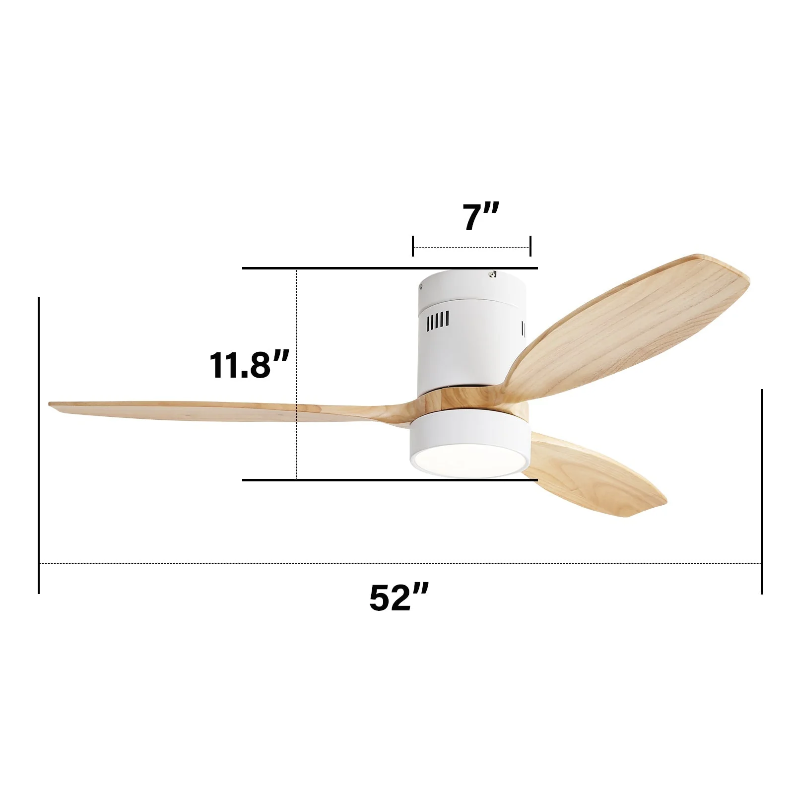 Ceiling Fan 52-inch Silent Reversible Motor Remote Control Light Solid Wood - Image 9