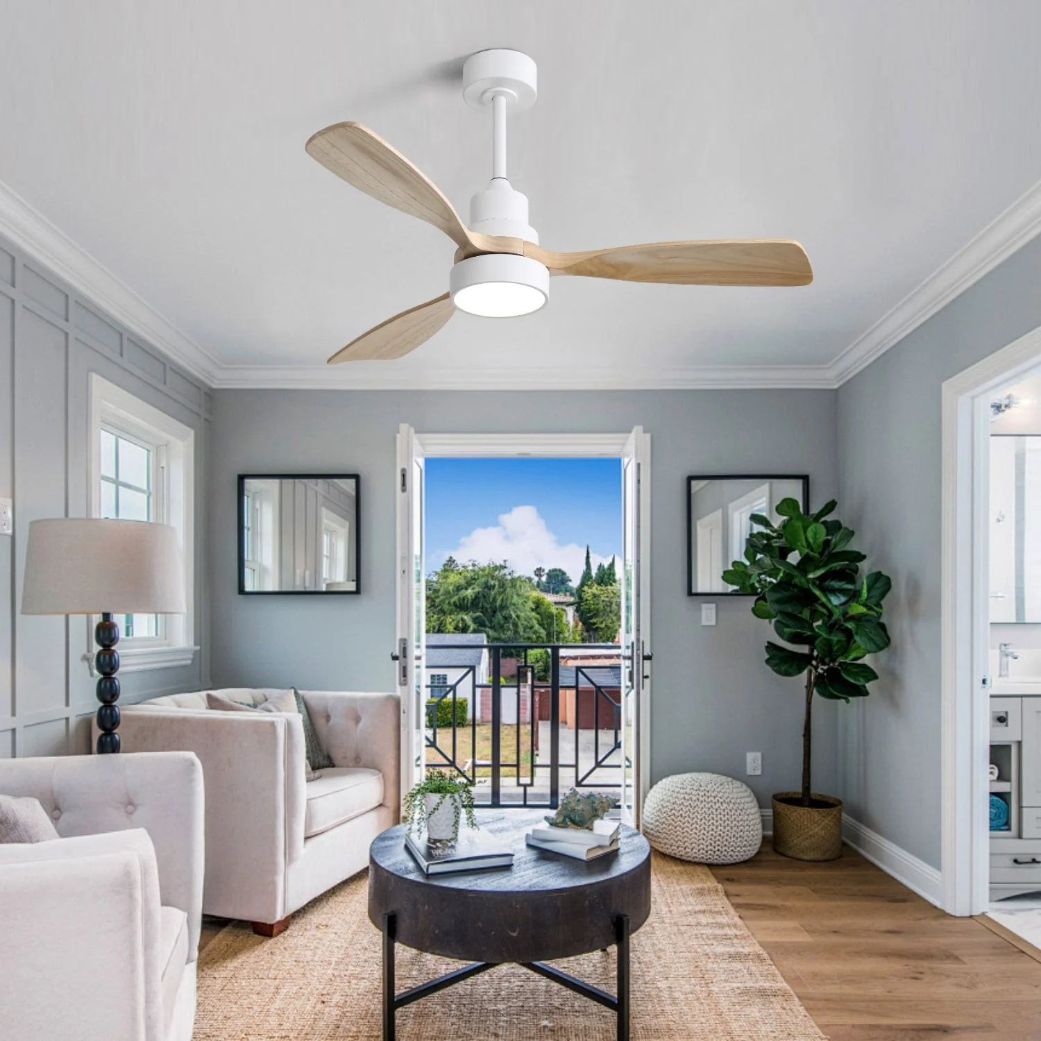 Ceiling Fan with Light 48 Inch LED Dimmable 3 Color Reversible Timer - Image 6