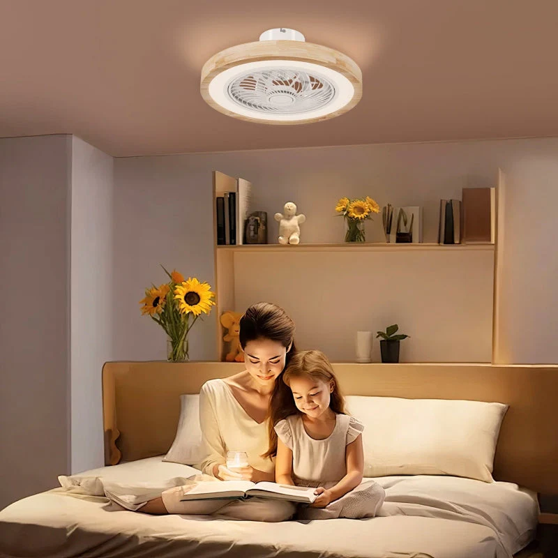 Ceiling Fan with Light, LED Dimmable RGB, 6 Speeds, Timer, Reversible, Natural 50 cm - Image 2