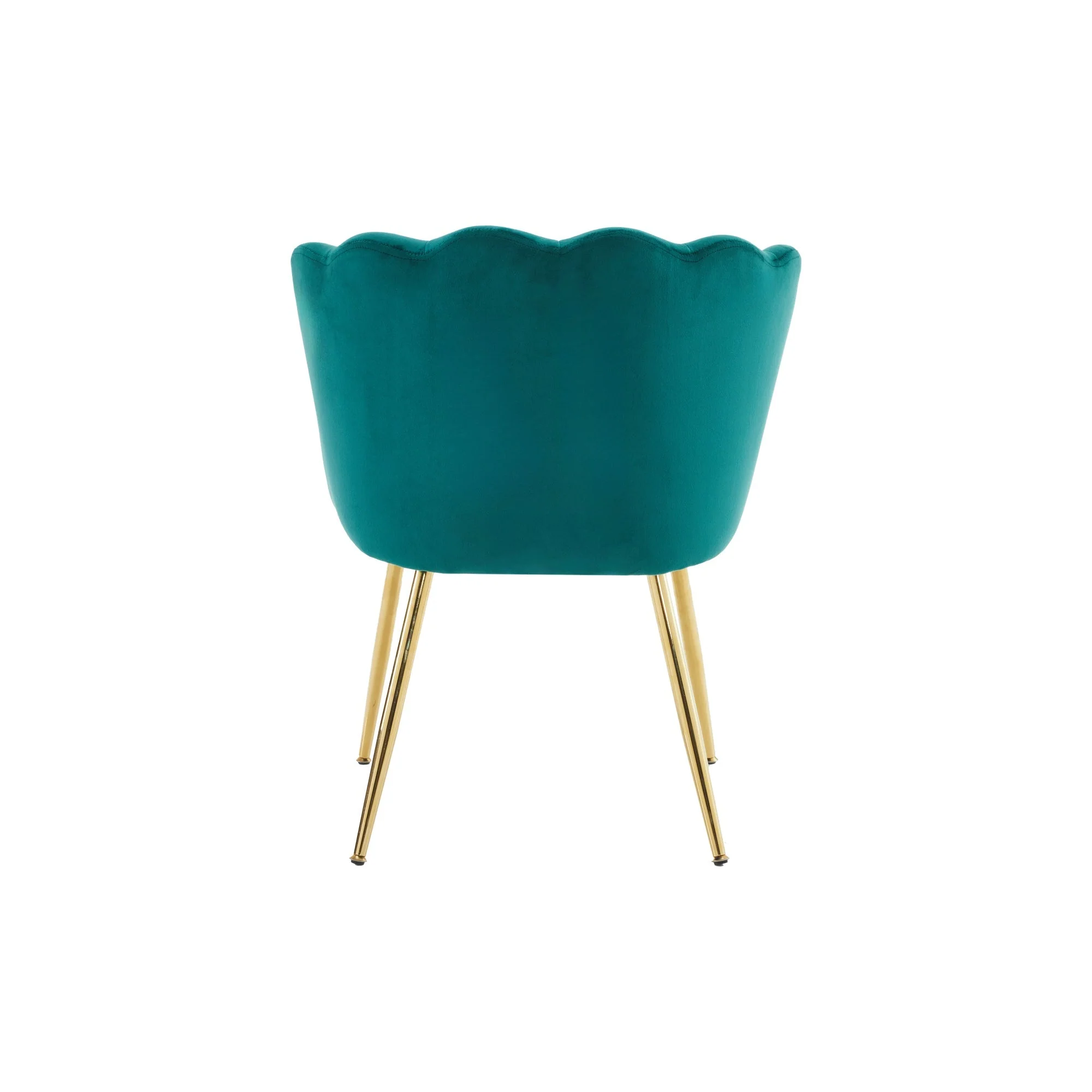Chairs, Set of 6 Modern Velvet Upholstered with Petal Back, Gold Legs - Image 9