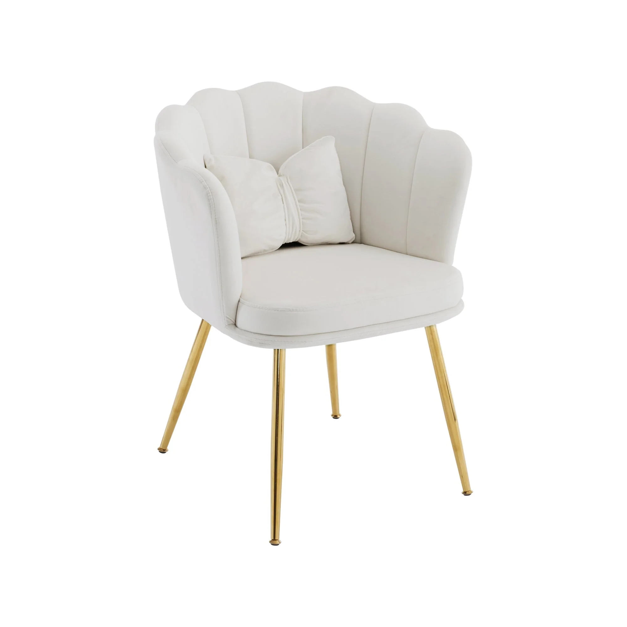Chairs, Set of 6 Modern Velvet with Petal Backs, Gold Legs - Image 8