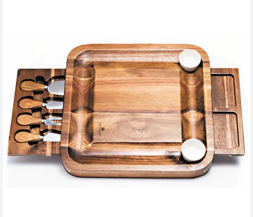 Cheese Board w/Dishes & Knives