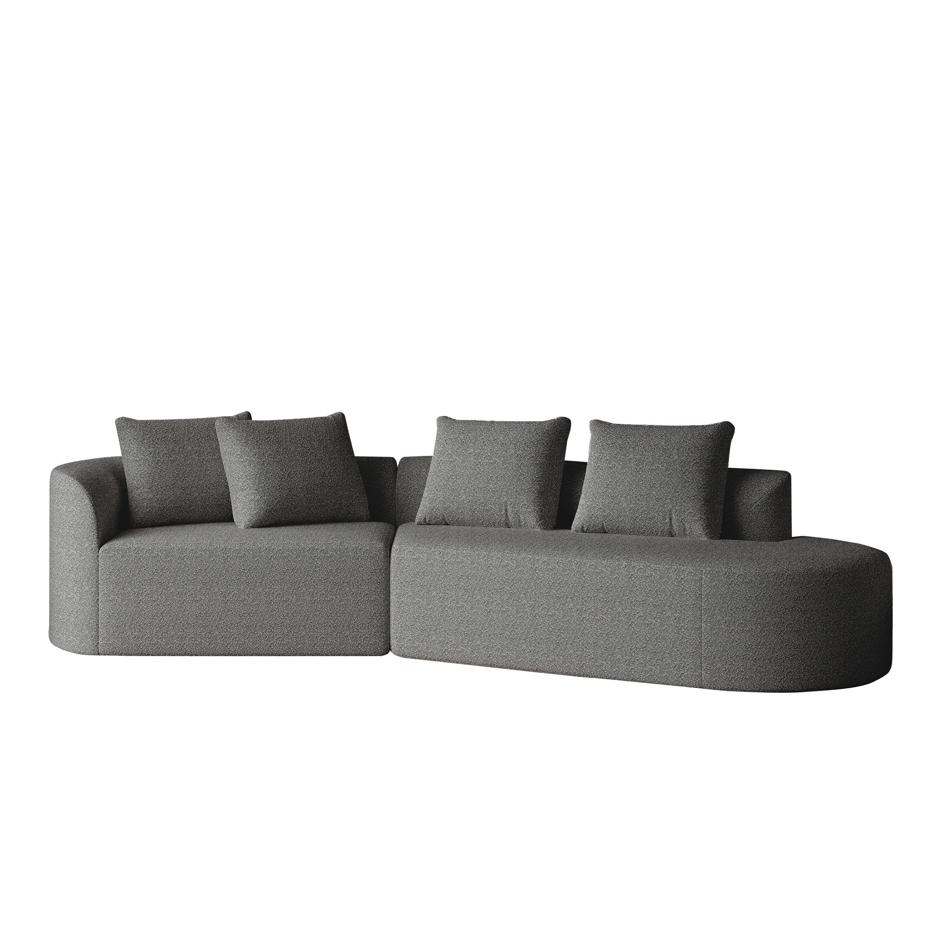 Chenille Sofa, Modern Oversized 4-Seater Corner with Deep Seat & Pillows, Cloud Couch - Image 5