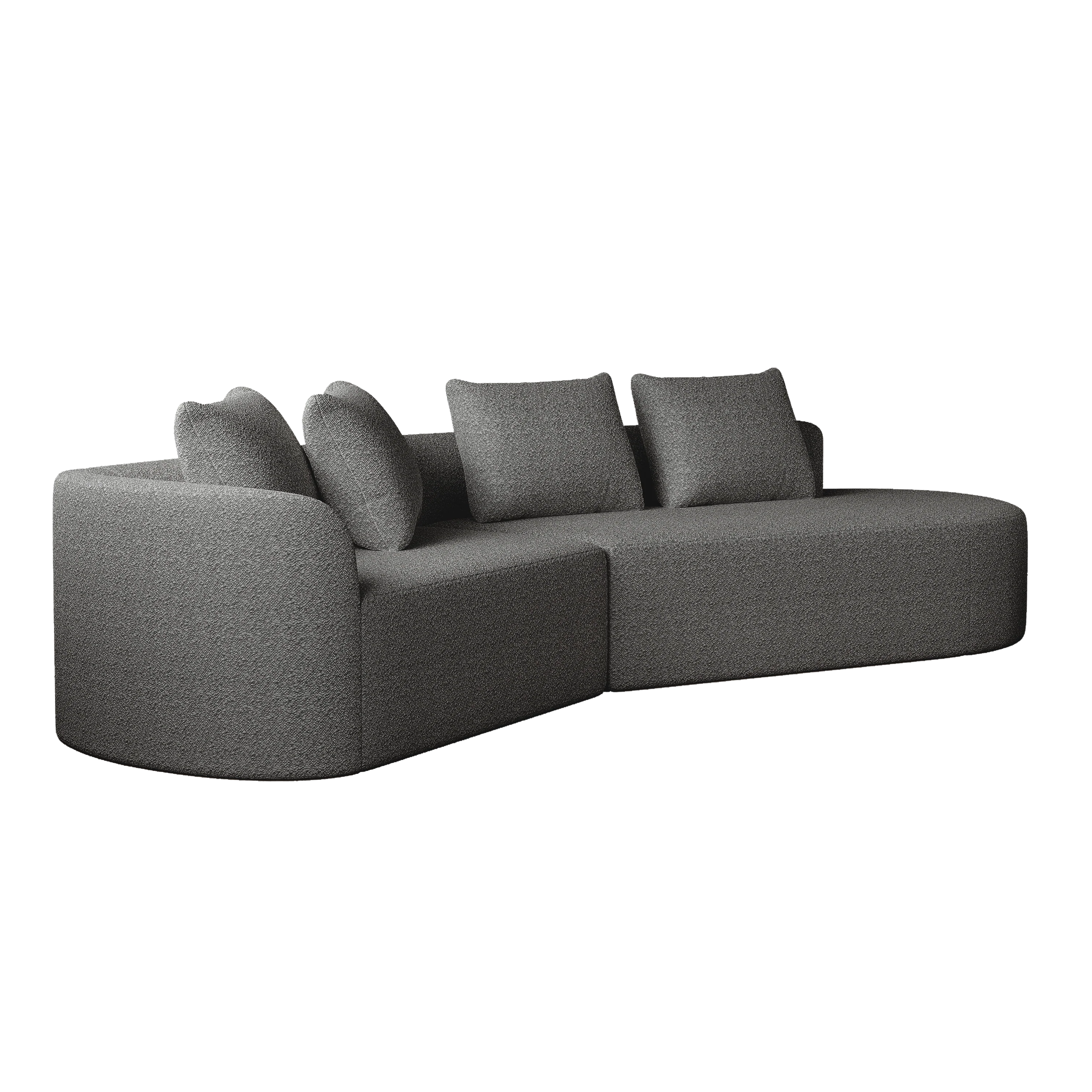 Chenille Sofa, Modern Oversized 4-Seater Corner with Deep Seat & Pillows, Cloud Couch - Image 6