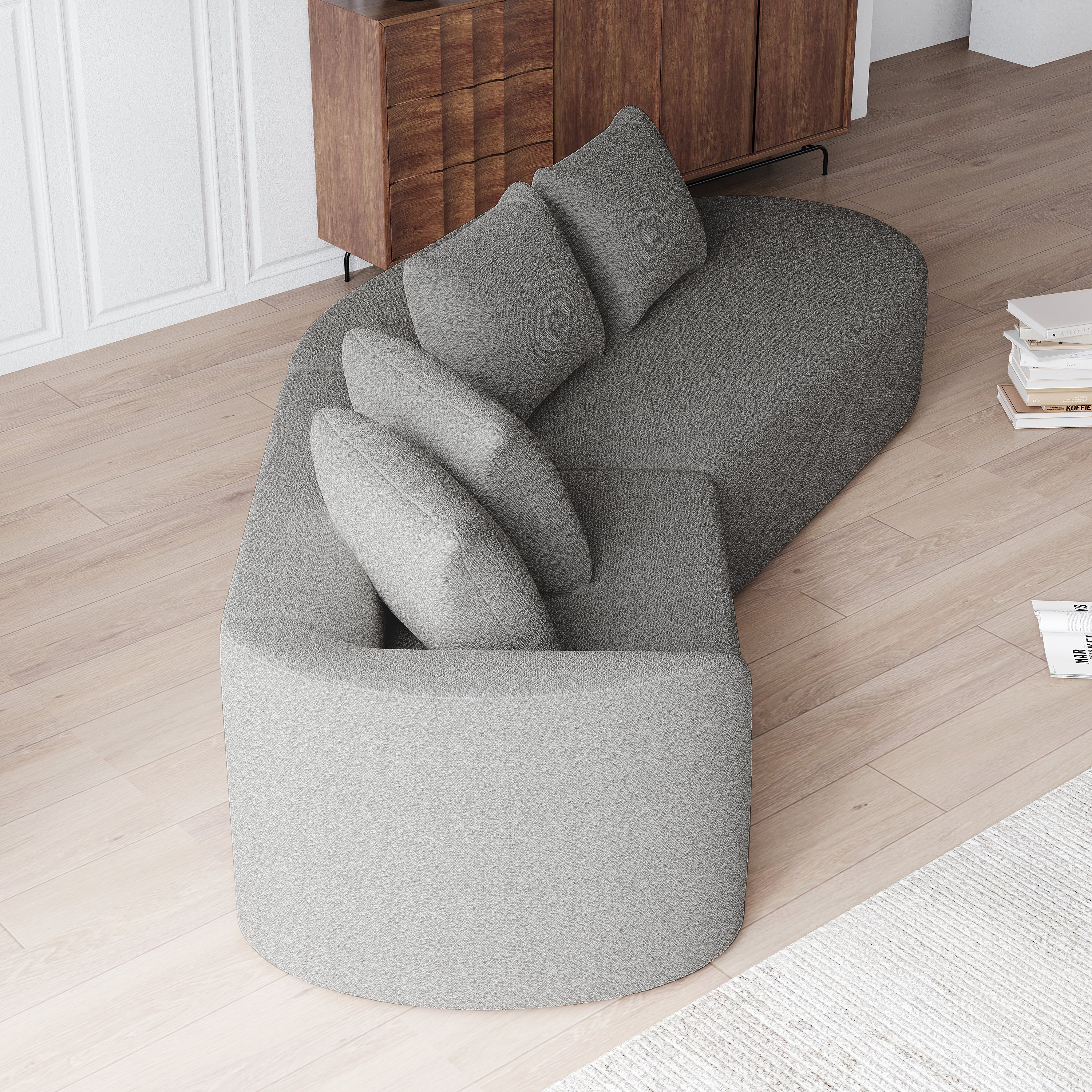 Chenille Sofa, Modern Upholstered Oversized Corner 4-Seater, freely combinable - Image 4
