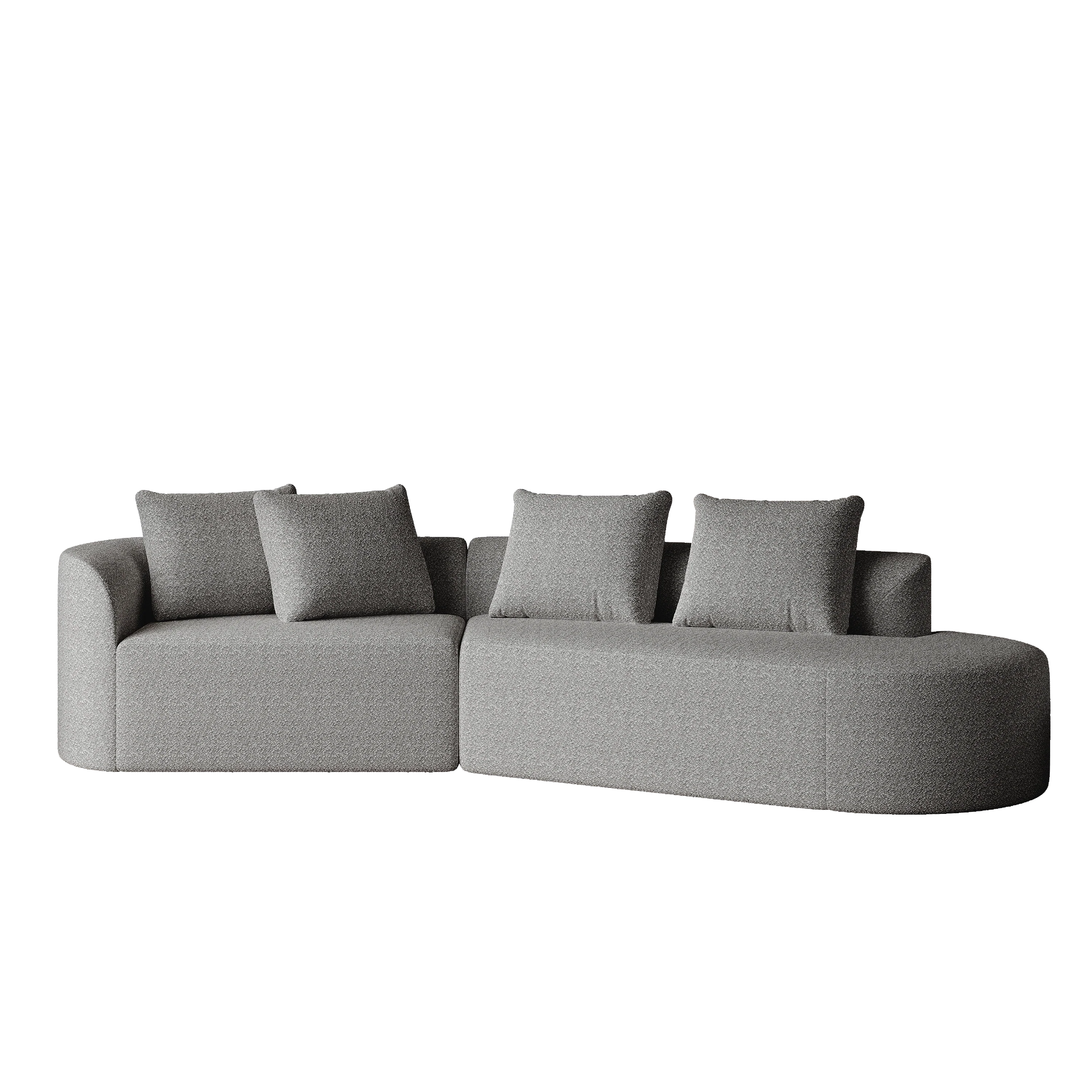 Chenille Sofa, Modern Upholstered Oversized Corner 4-Seater, freely combinable - Image 5
