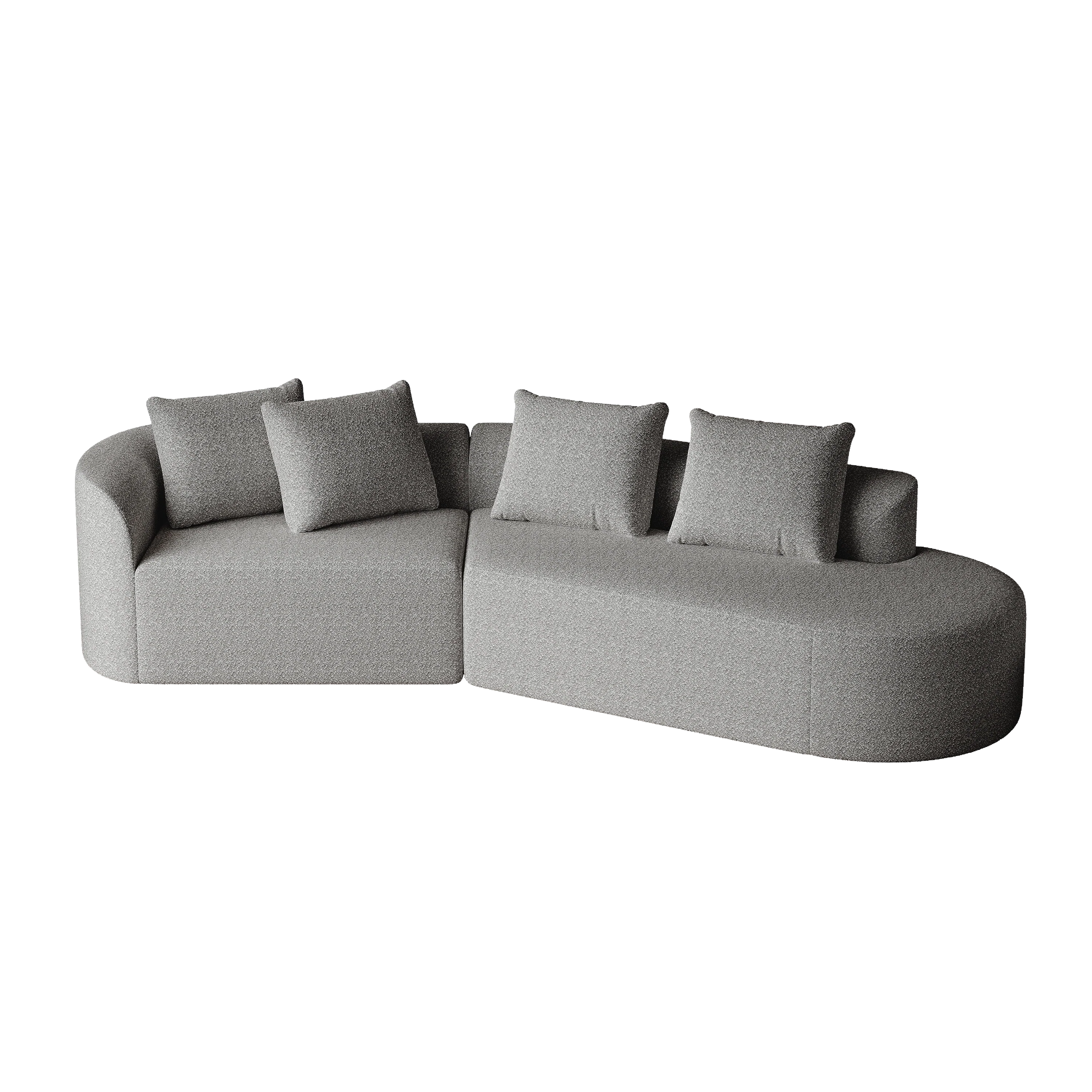 Chenille Sofa, Modern Upholstered Oversized Corner 4-Seater, freely combinable - Image 6