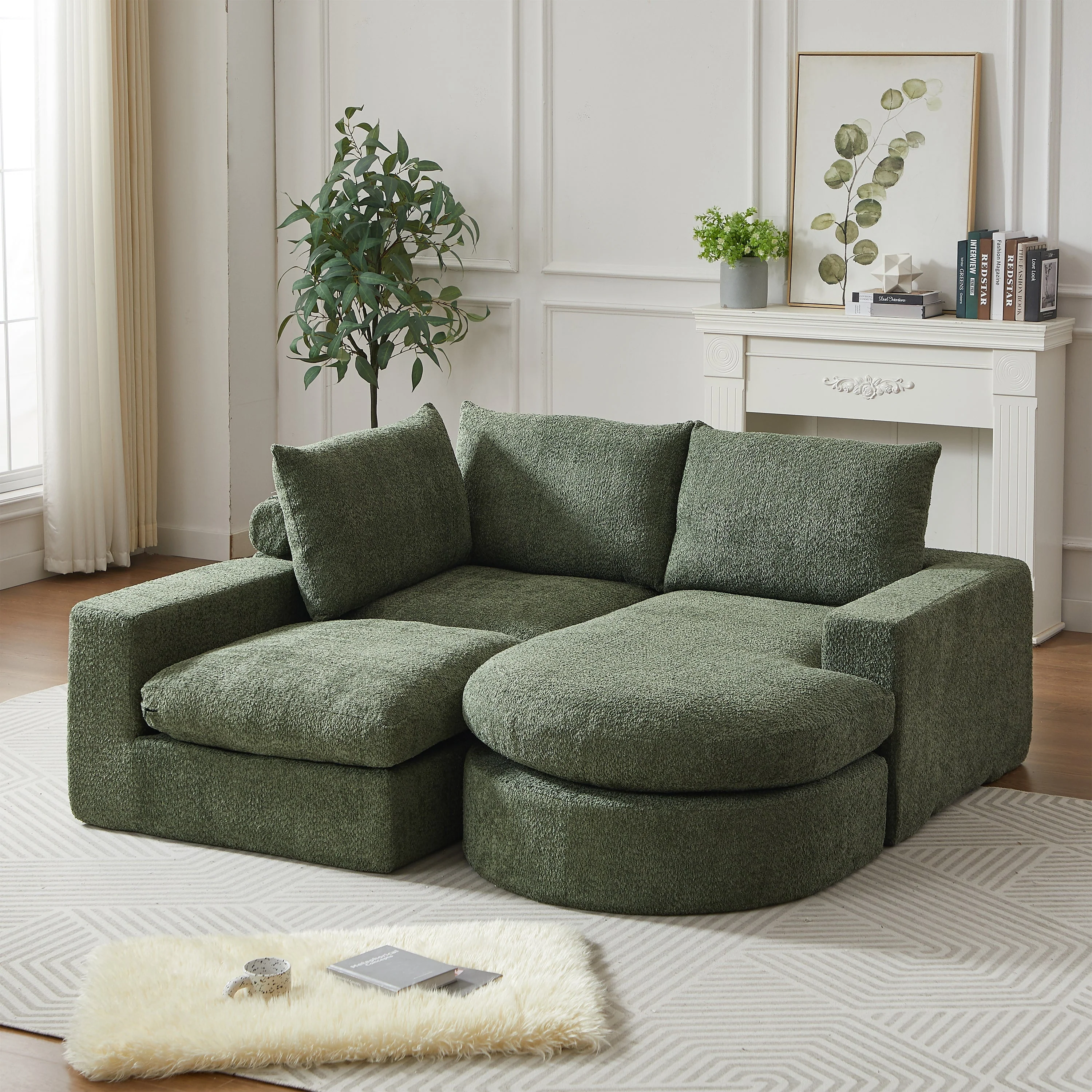 Chenille Sofa Modular L-Shaped Chaise Lounge - No Assembly - Image 3