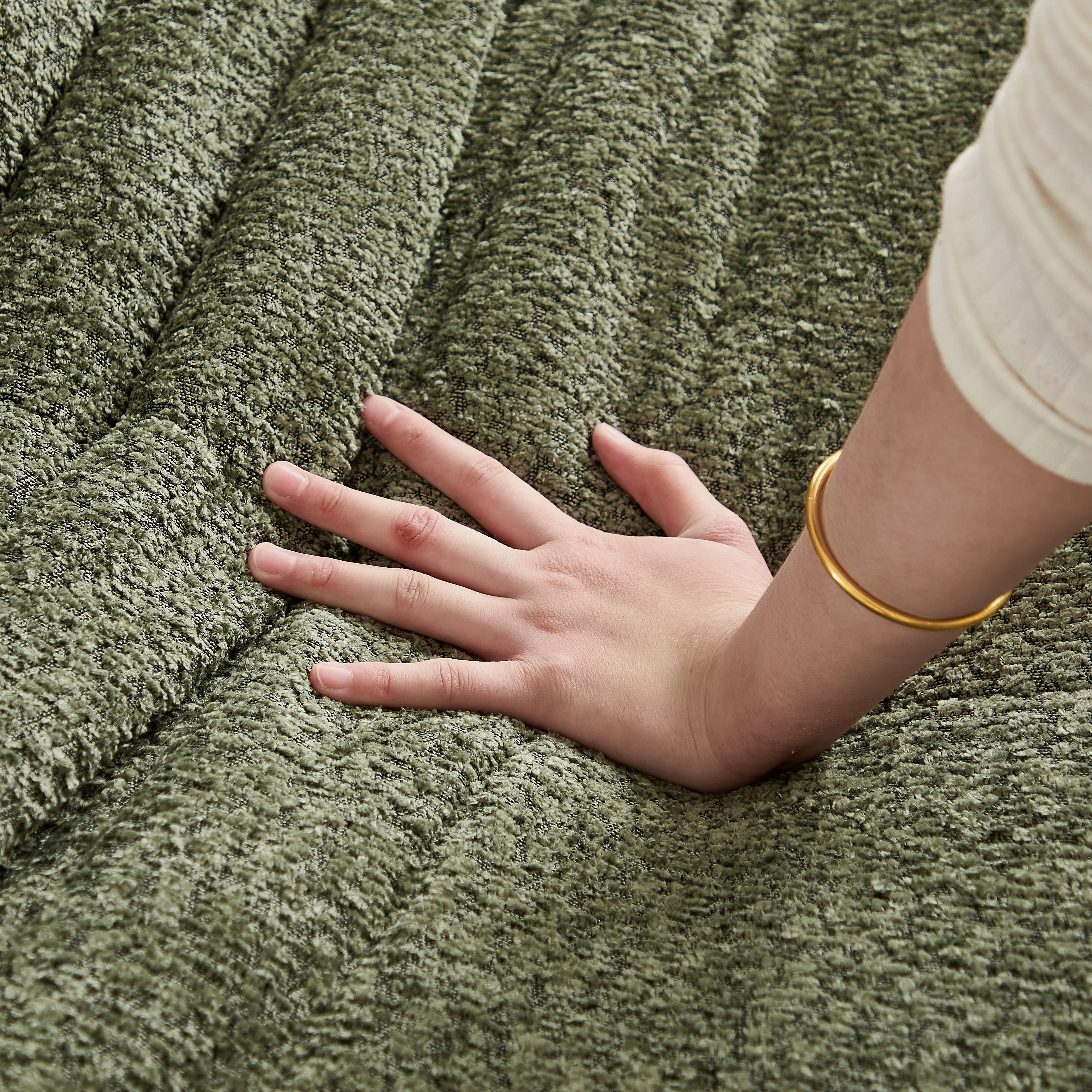 Chenille Togo Sofa, Armless Floor Lounge Chair with High-Density Memory Foam, Chenille Fabric - Image 8