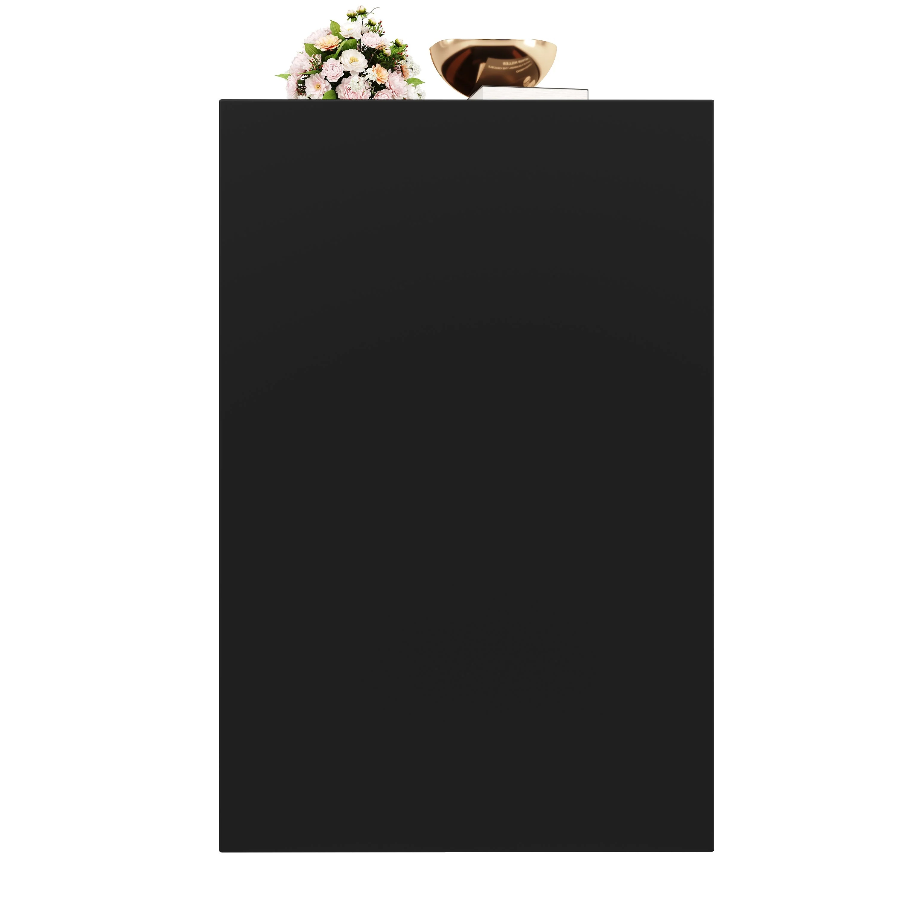 Chest of Drawers Cabinet, Modern 6-Drawer Hollow Door LED Light, Black - Image 5