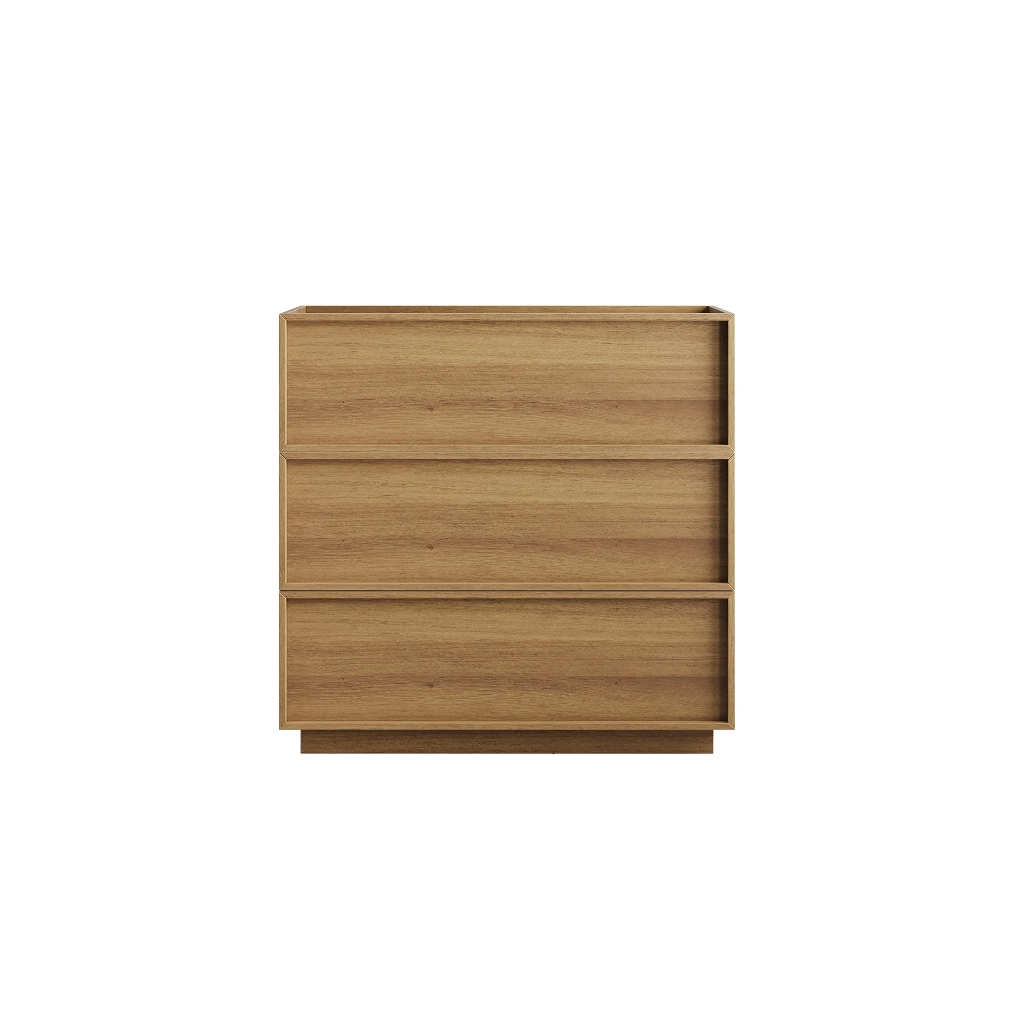Chest of Drawers with 3 Storage Drawers and Metal Rails, Oak Wood Look - Image 9