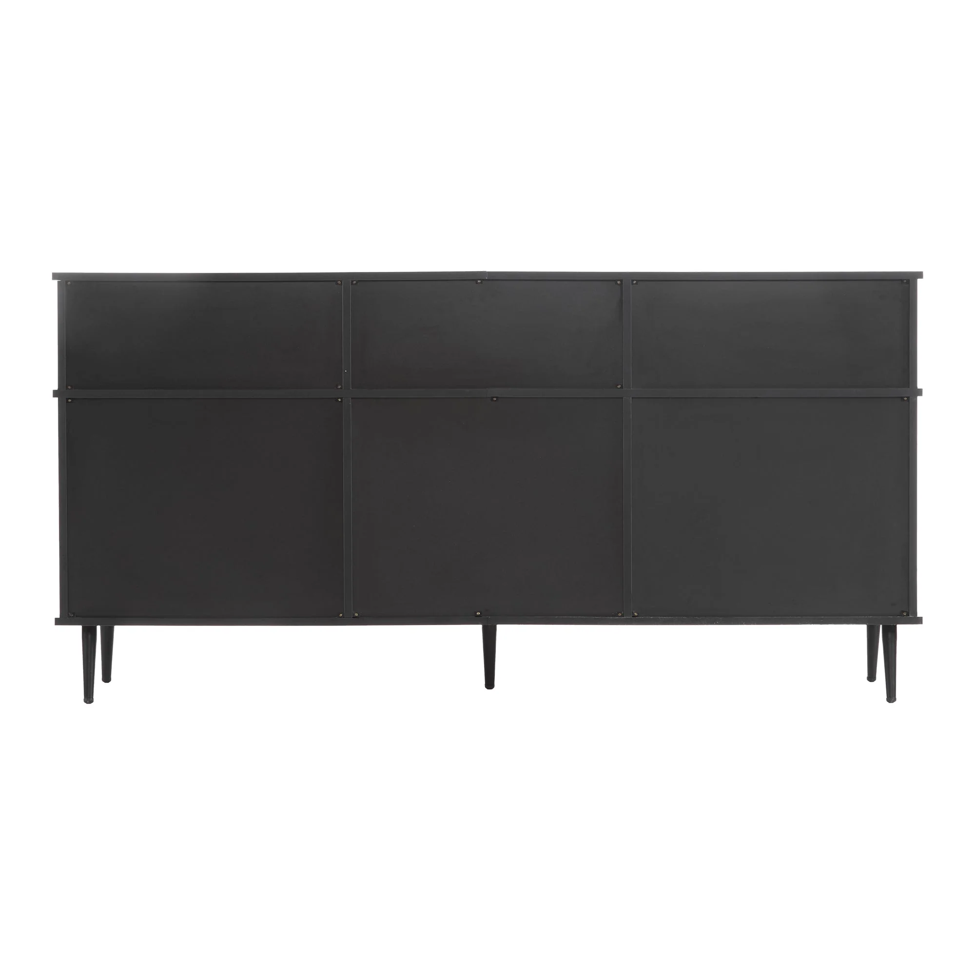 Chest of drawers with 4 sliding doors and 1 drawer, oak and black, 160W x 40D x 80H - Image 12