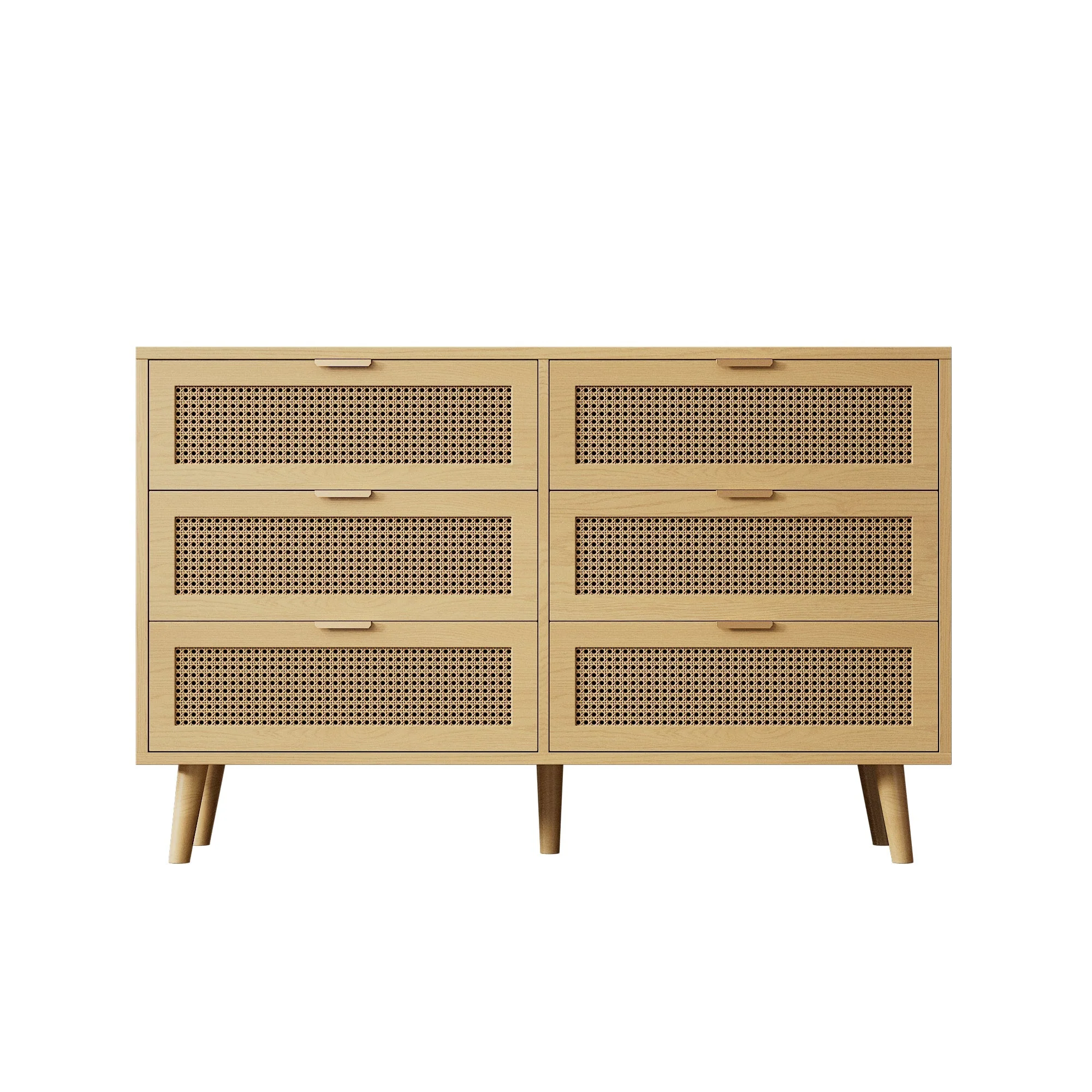 Chest of drawers with 6 drawers, metal handles, wood - Image 12