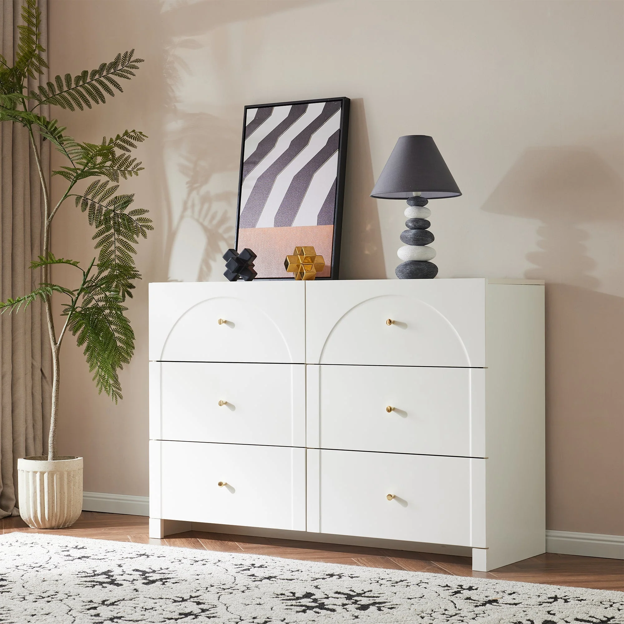 Chest of Drawers with 6 Drawers, White
