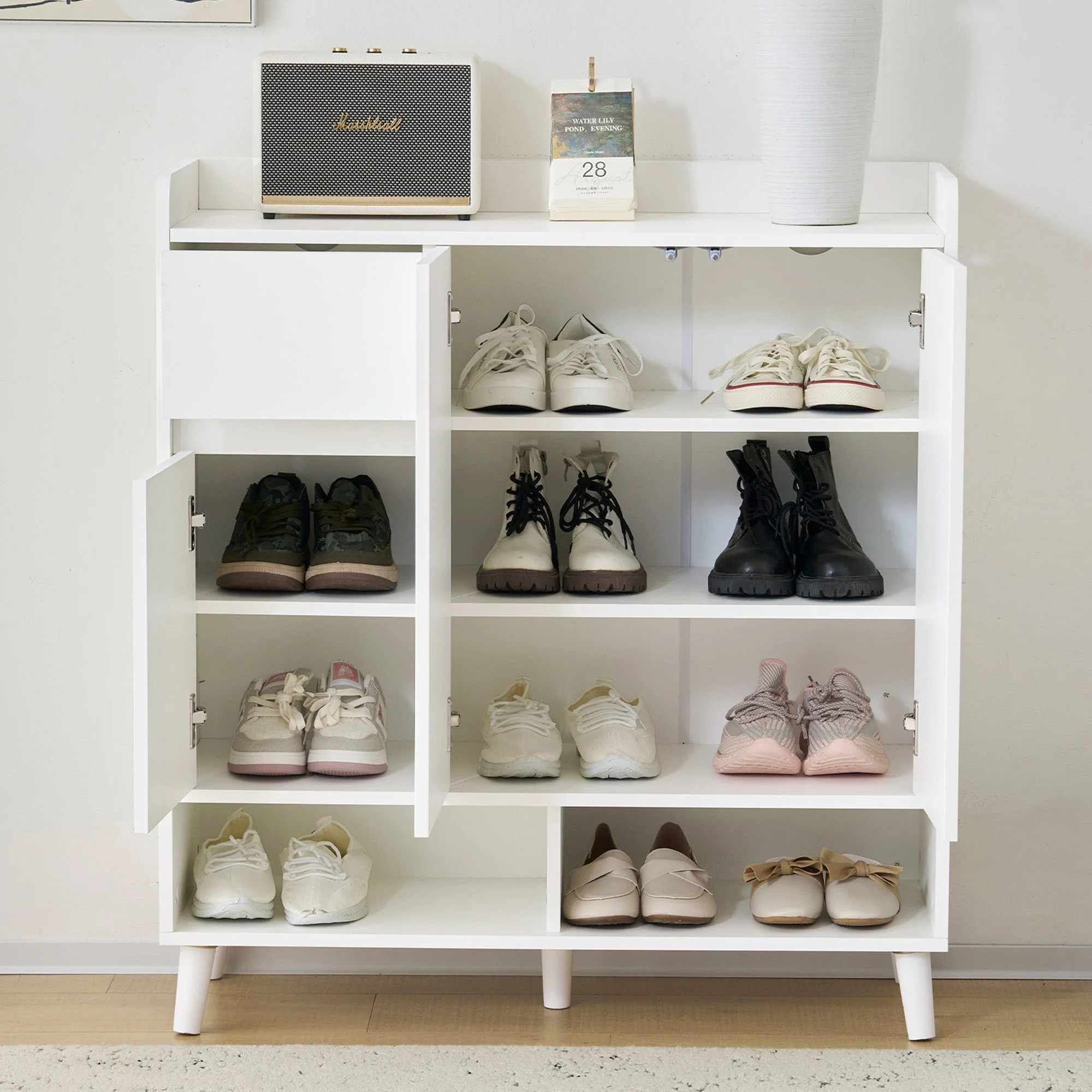Chest of drawers with adjustable shelves, minimalist home organizer, solid wood - Image 2