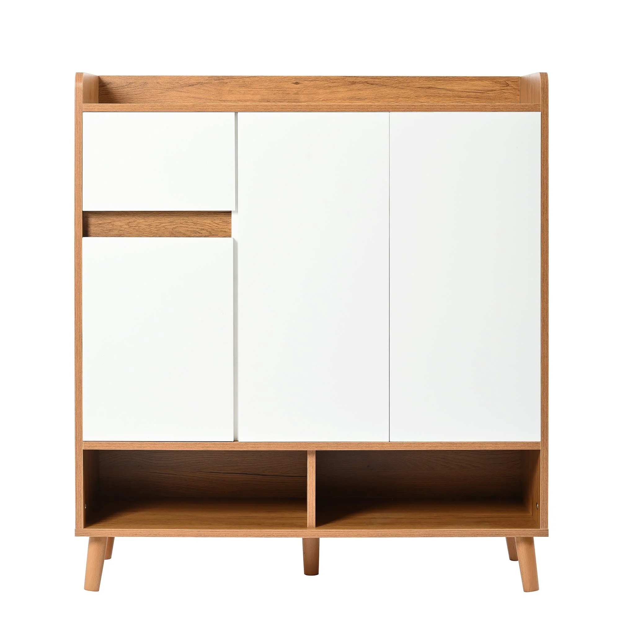 Chest of drawers with adjustable shelves, minimalist home organizer with solid wood legs - Image 5