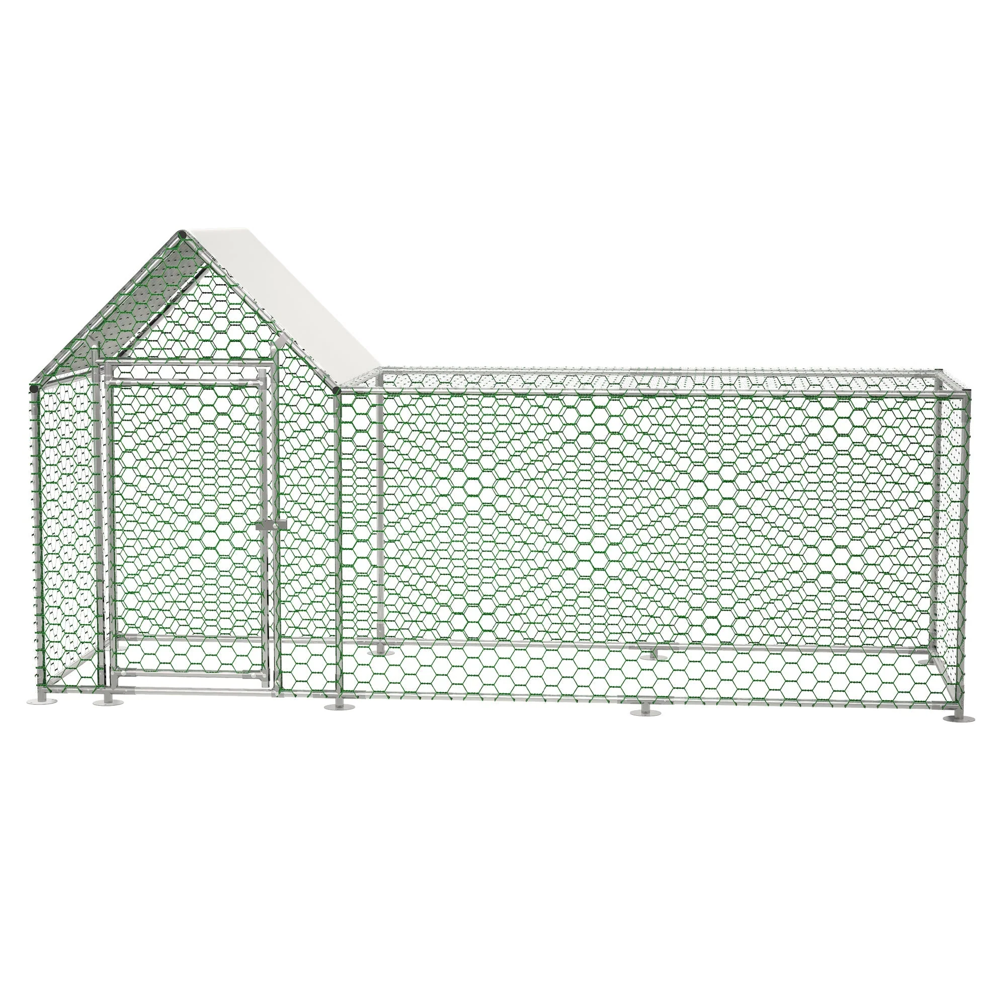 Chicken Coop/Run 3x1x1.5m Safety Lock Waterproof PE Metal Enclosure - Image 2