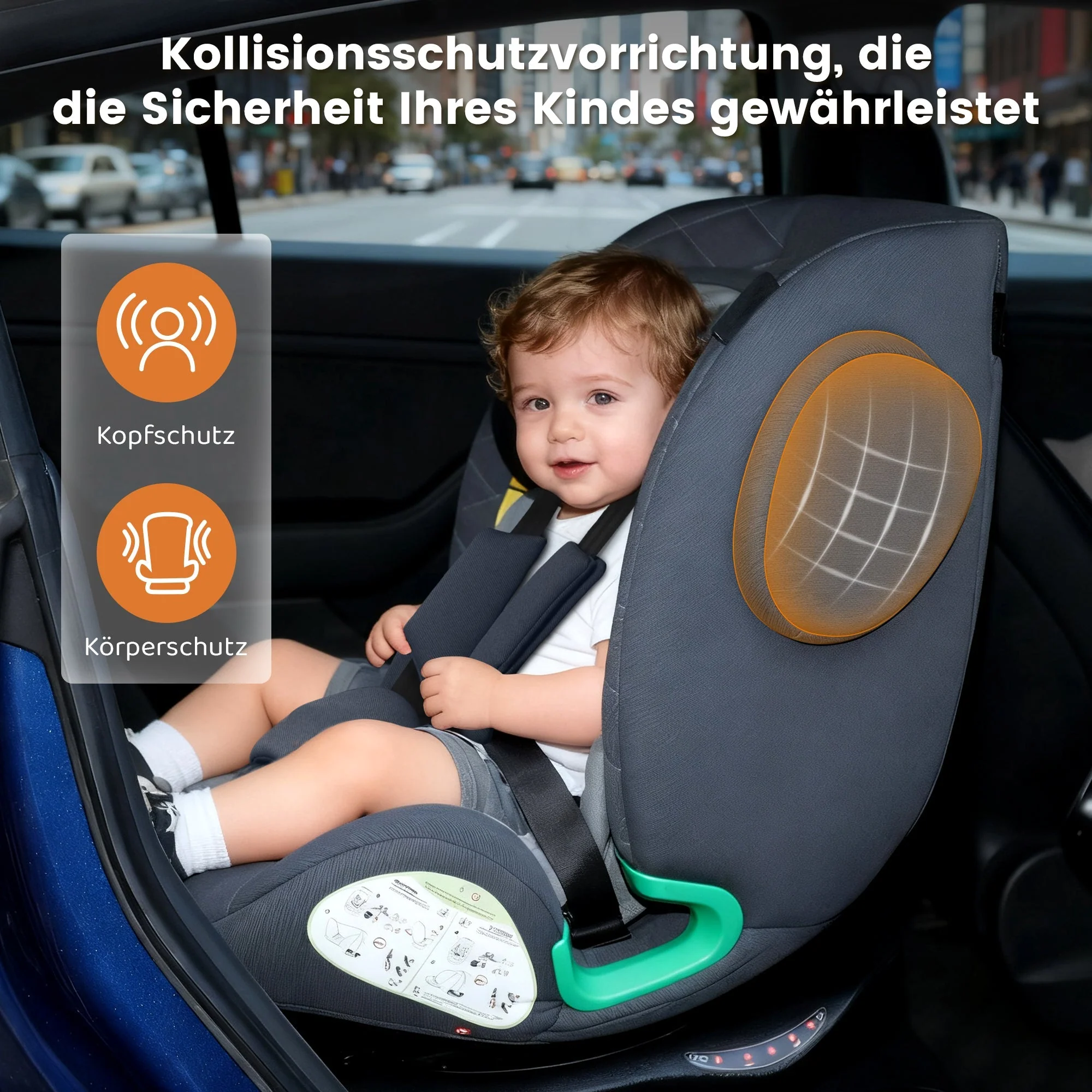 Child Car Seat 360° Rotating i-Size ISOFIX 40-150cm (0-36kg) Grey - Image 6