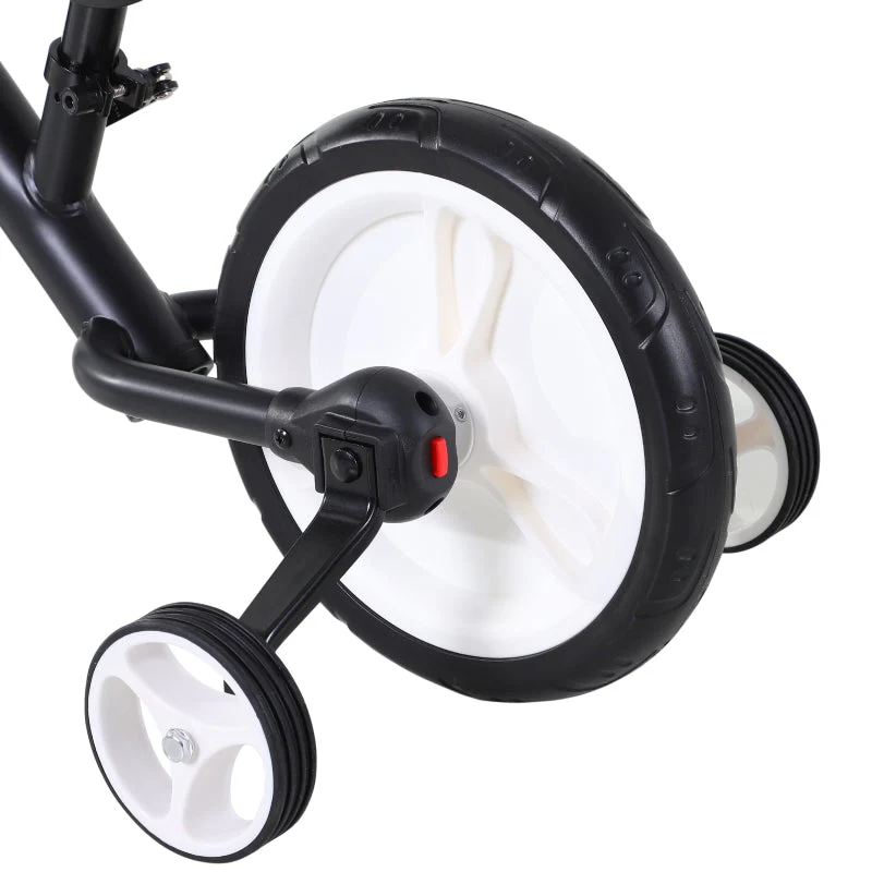 Children's Balance Bike with Training Wheels, Pedals and Adjustable Seat, Black - Image 8