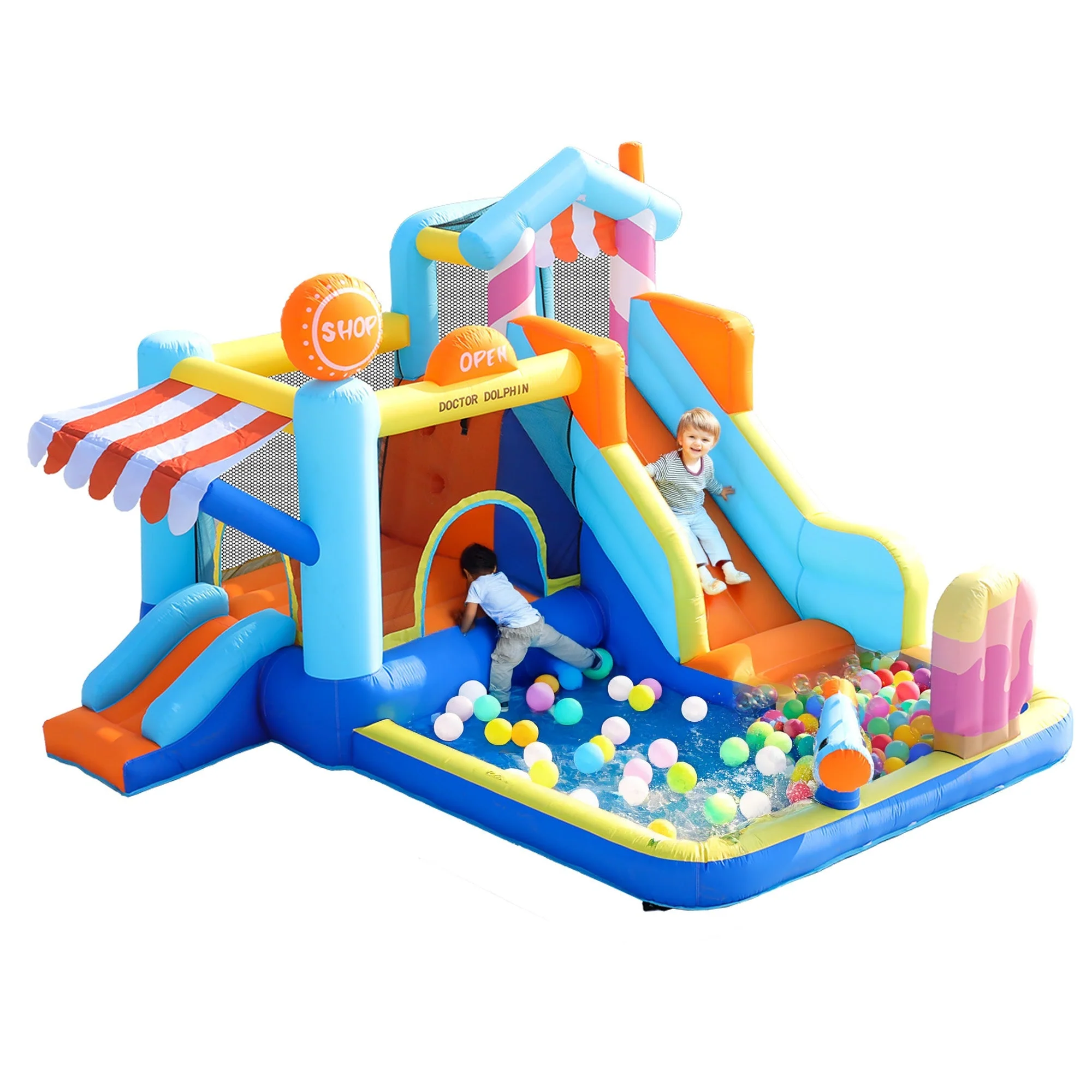 Children's Bouncy Castle Multifunctional Outdoor Water Park + Trampoline, Slide, 450W Blower - Image 2