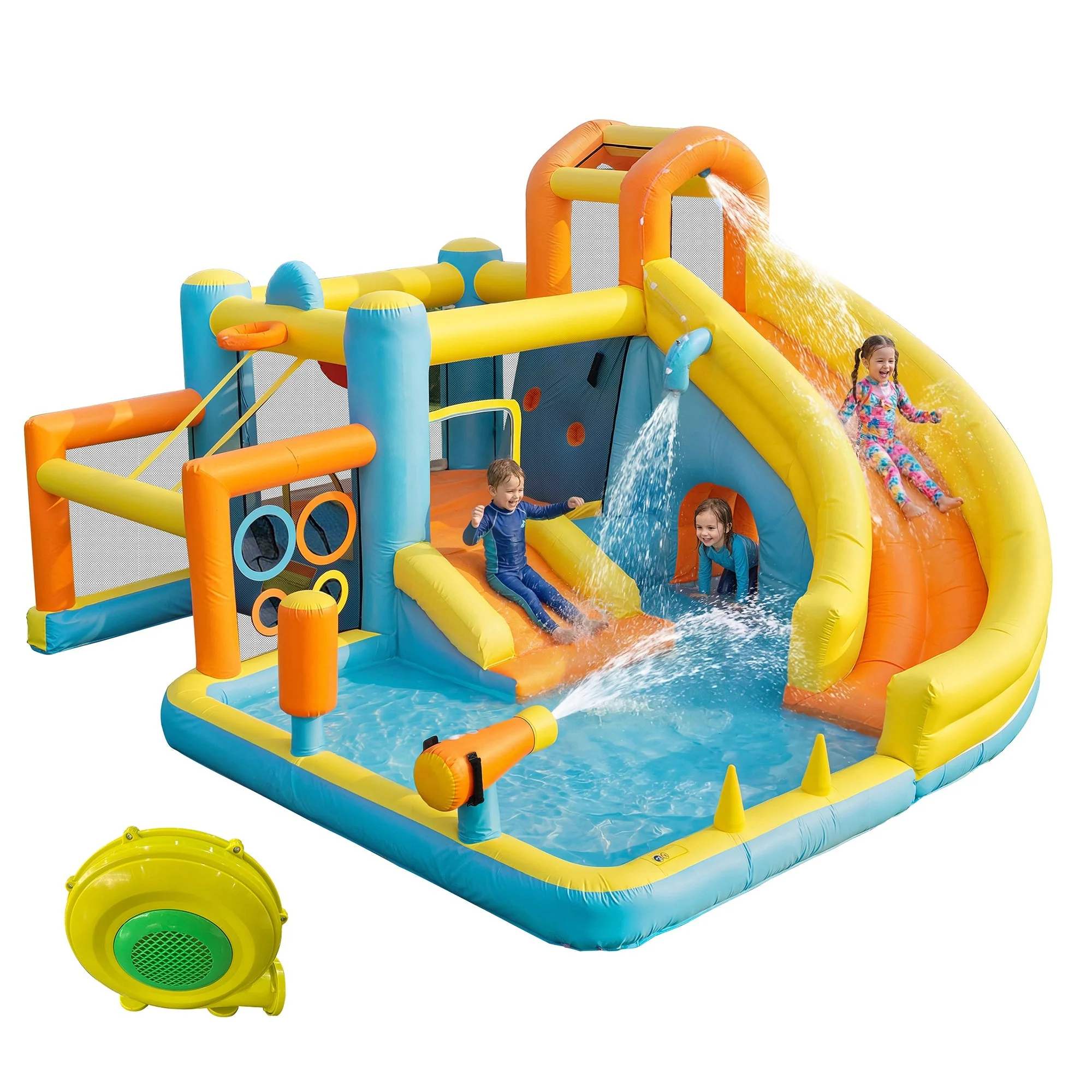 Children's Bouncy Castle Water Park with Slide, Pool and Blower, 405x416x218cm - Image 2