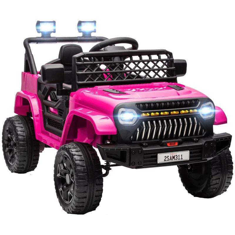 Children's Electric Car, 12V 2 Motors with Remote Control and LED Music, Pink - Image 2