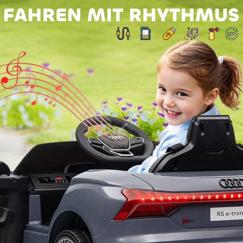 Children's Electric Car 12V with Remote Control, 2 Motors, 4 Suspended Wheels, Gray - Image 8
