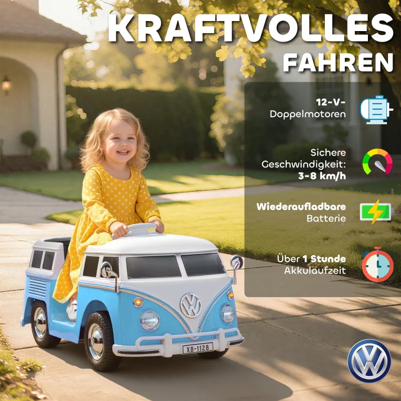 Children's Electric Car with 12V Dual Motor and MP3, Blue - Image 4