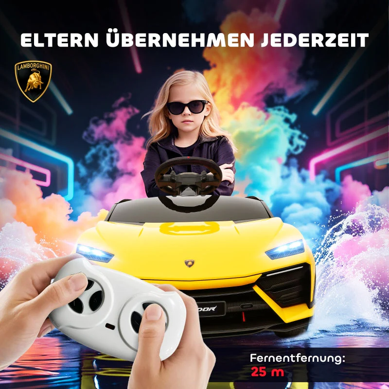 Children's Electric Car with 12V Remote Control and 2 Motors, Yellow - Image 5