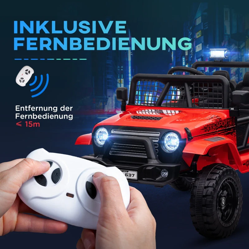 Children's Electric Car with Remote Control, LED Lights and 12V Motors, Red - Image 7