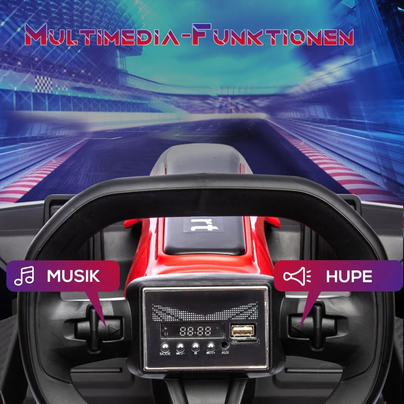 Children's Electric Go-Kart with Horn, Music and Adjustable Seat, Red - Image 5