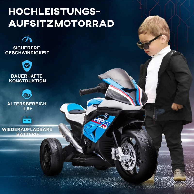 Children's Motorcycle, Electric, Headlights, 3 Music Modes, Blue - Image 4
