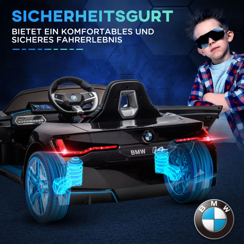 Children's Ride-on Car with Remote Control and Multimedia Player, Black - Image 7