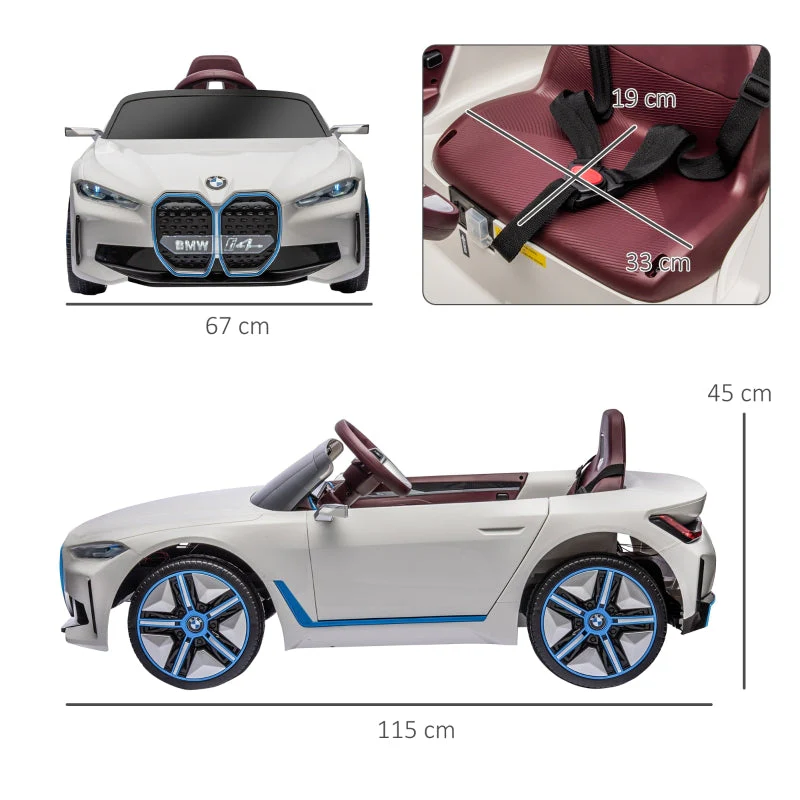 Children's Ride-On Car with Remote Control and Multimedia Player, White - Image 3