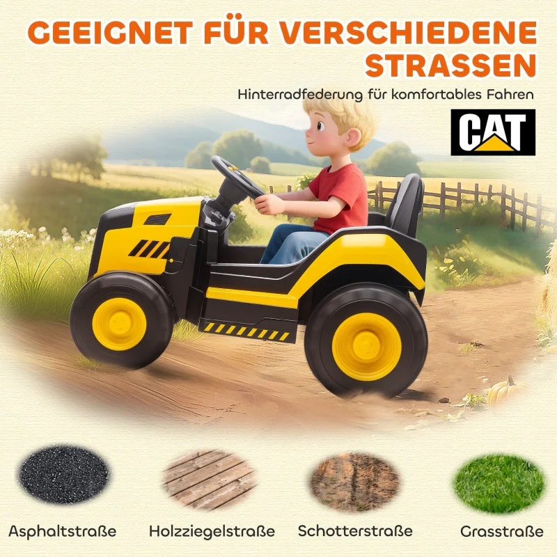 Children's Ride-On Construction Vehicle with Remote Control and Bluetooth, Yellow - Image 5