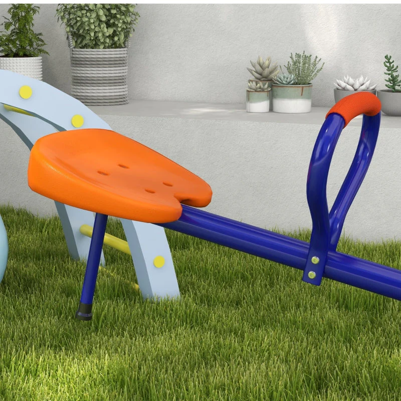 Children's Rocking Chair with 360° Rotation and 2-Seater Garden Rocker, UV-Resistant Metal - Image 8