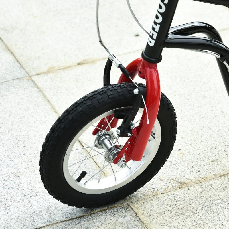 Children's scooter, adjustable handlebar pneumatic tires 12 inches, black - Image 8
