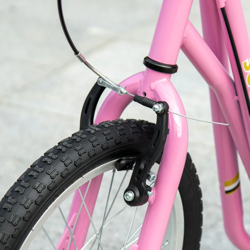 Children's Scooter, Pneumatic Tires, 16 Inch, Handbrake, Pink - Image 8