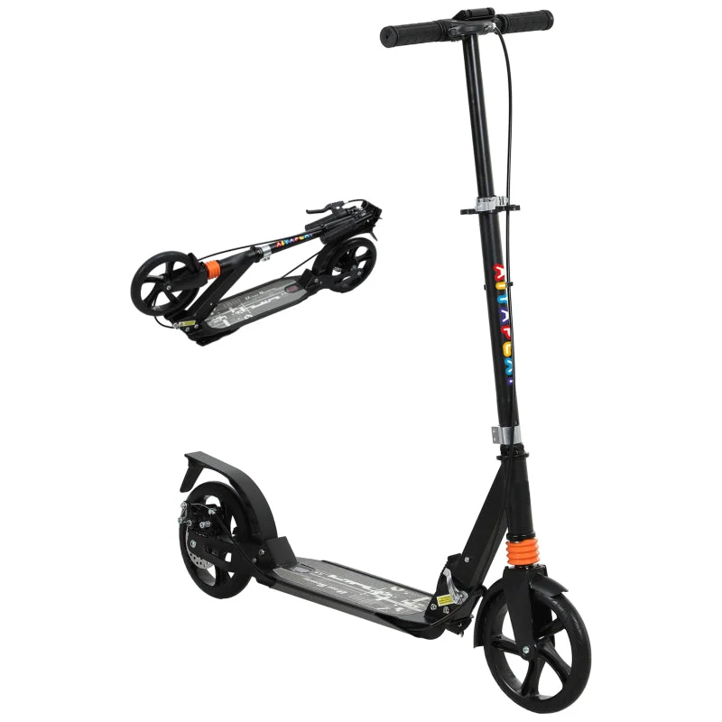 Children's Scooter with Adjustable Handlebars and Foldable Frame, Black - Image 2