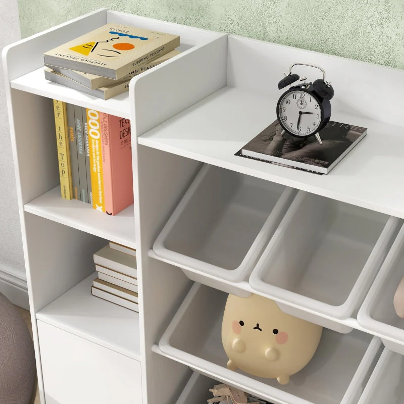 Children's Storage Shelf & Toy Organizer, 8 Removable Boxes, White - Image 6