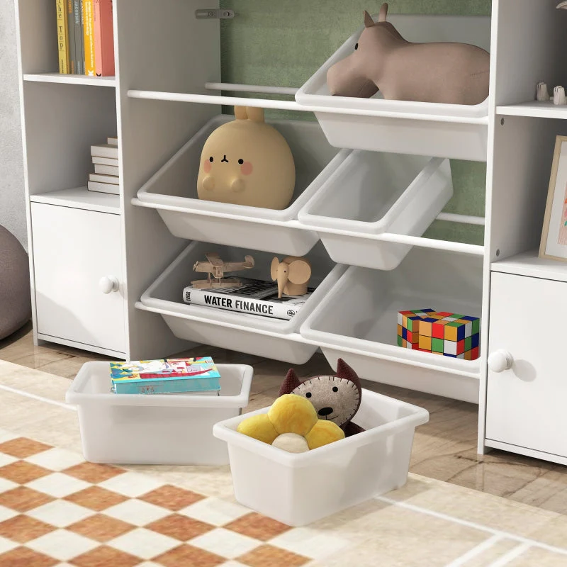 Children's Storage Shelf & Toy Organizer, 8 Removable Boxes, White - Image 7