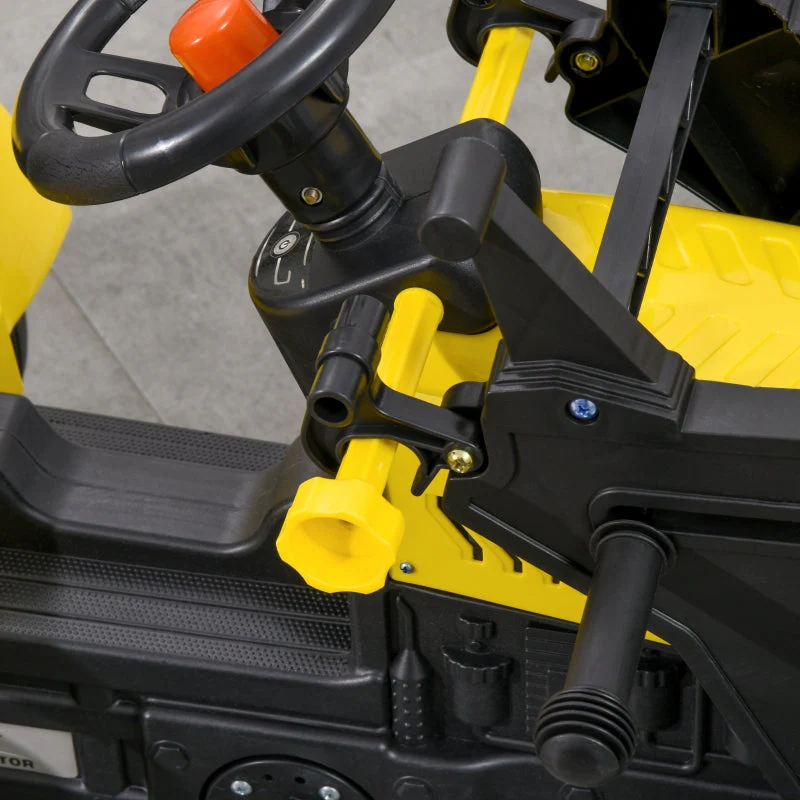 Children's Wheel Loader with Movable Shovel and Pedal Drive, Yellow Metal Frame - Image 8