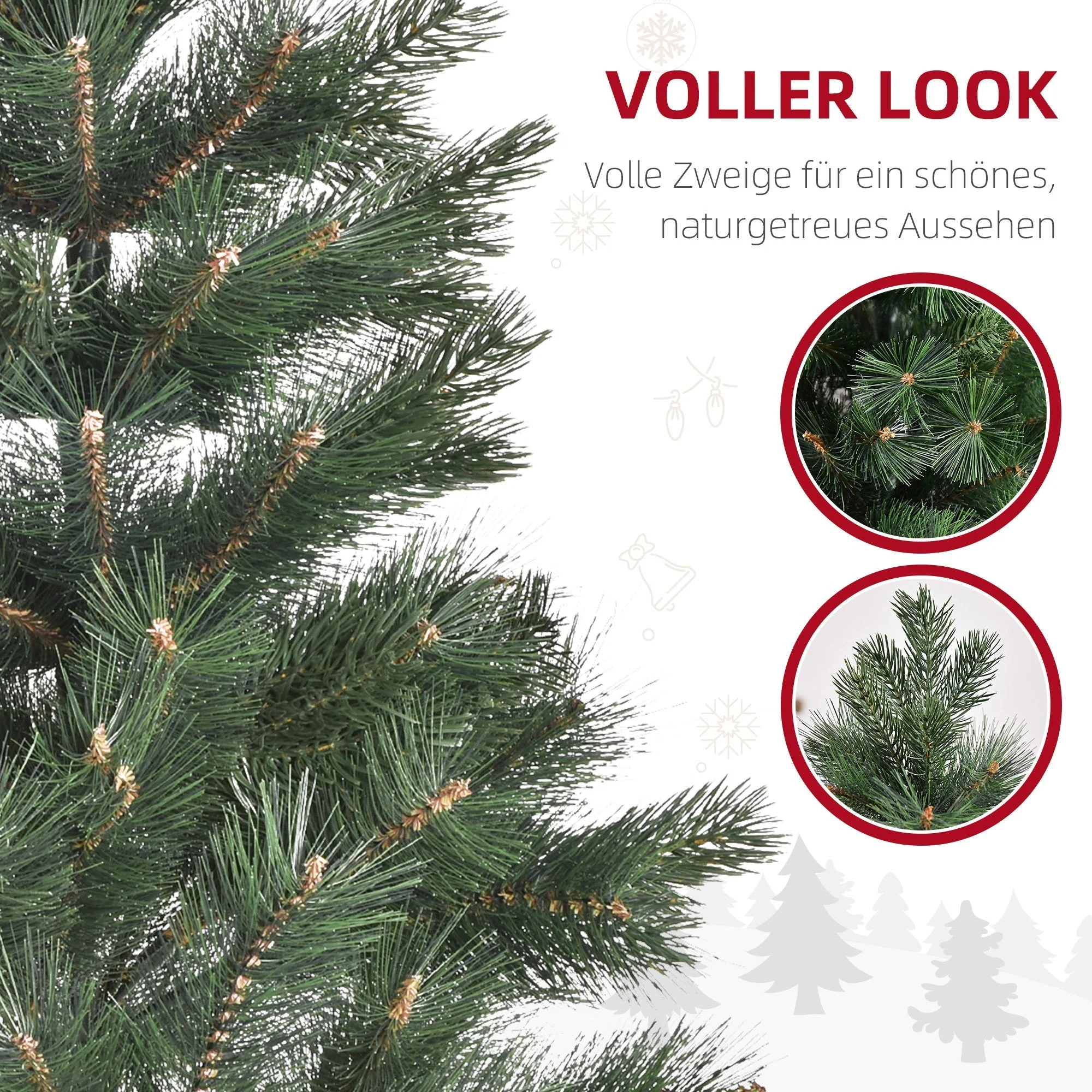 Christmas Tree, Artificial Fir, 90 x 180 cm, Green - Image 5