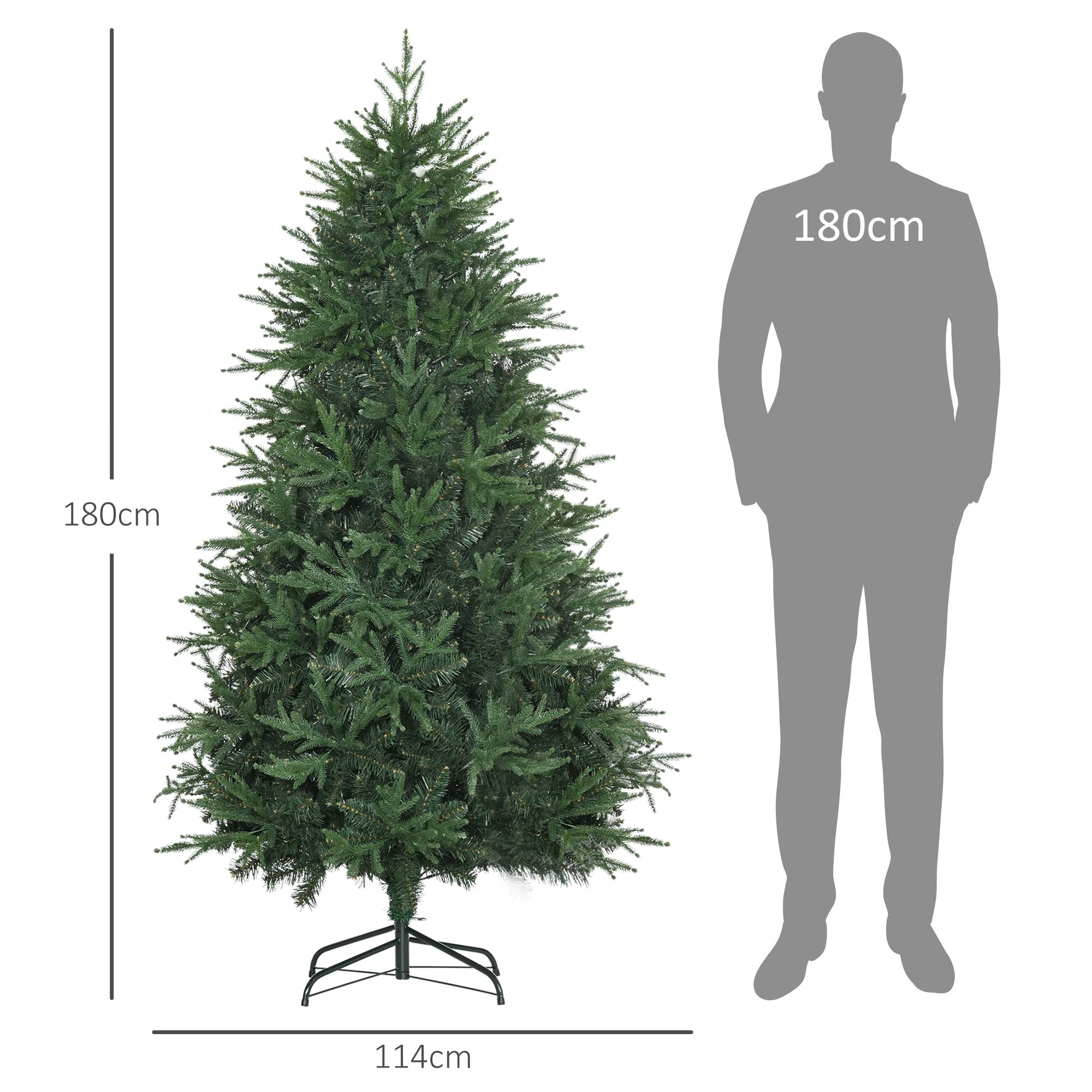 Christmas Tree, Artificial Fir, Realistic, Quick Assembly, Green Plastic - Image 3