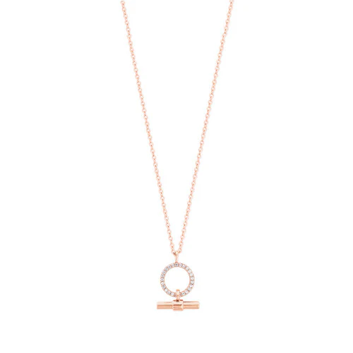 Circle & Bar Pendant Rose Gold
