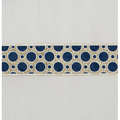 Circle Pattern Ribbon Blue/Gold