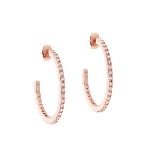 Circle Rose Gold Hoop Earrings